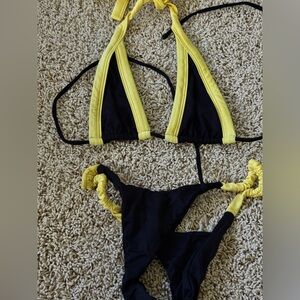 Indah Black and Yellow Bikini